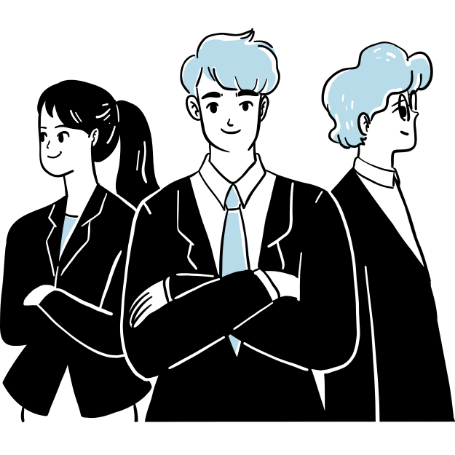 three business people in suits